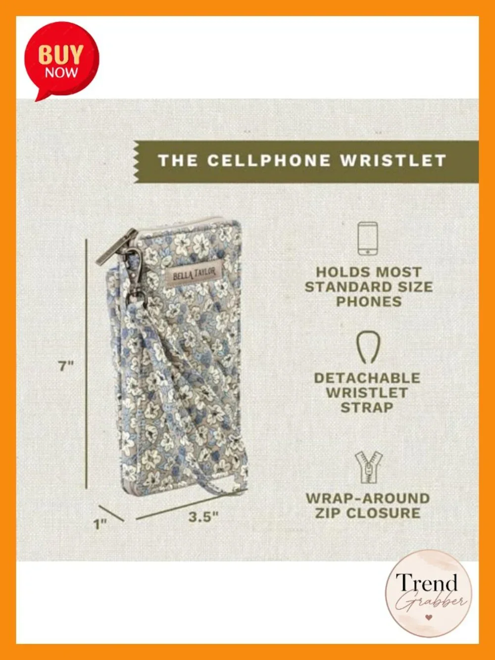 Wristlet Wallet with Phone Pocket and RFID Protection